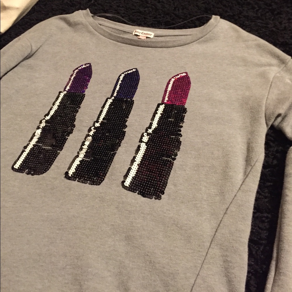 Juicy Couture Glitter Lipstick Sweatshirt! Small💄