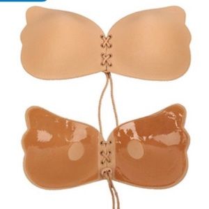 Strapless backless sticky push up bra
