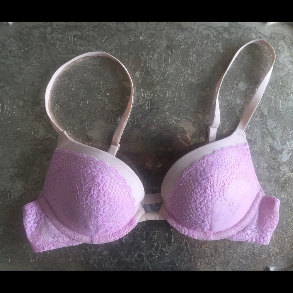 Gap Body Cream and Pink Lace Push Bra 34A