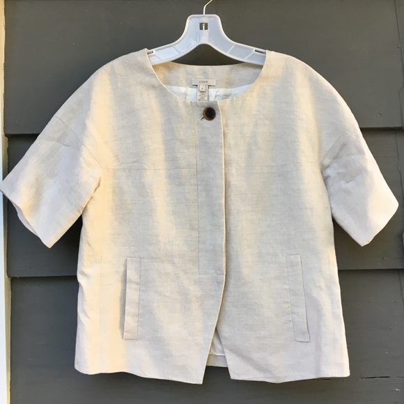 J. Crew Jackets & Blazers - J. Crew Linen Maybelle jacket Medium 8 cream