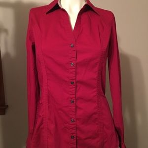 Red New York & Company Dress Shirt