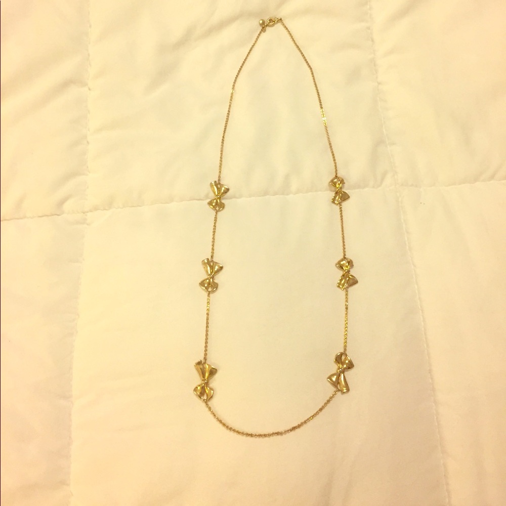 Jcrew bow necklace, gold