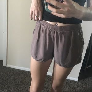 Tan Flowy Shorts