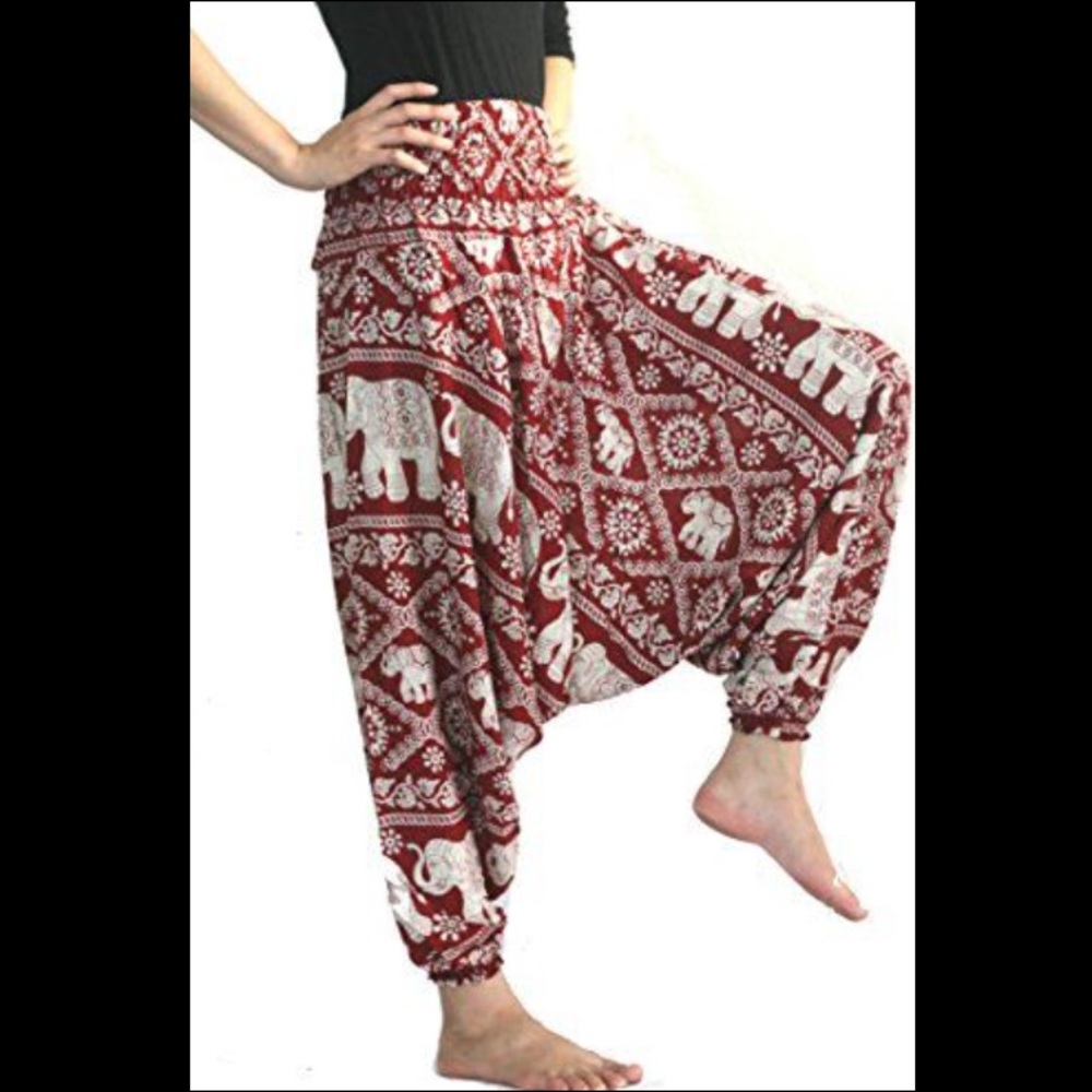 Burgundy Elephant Pants