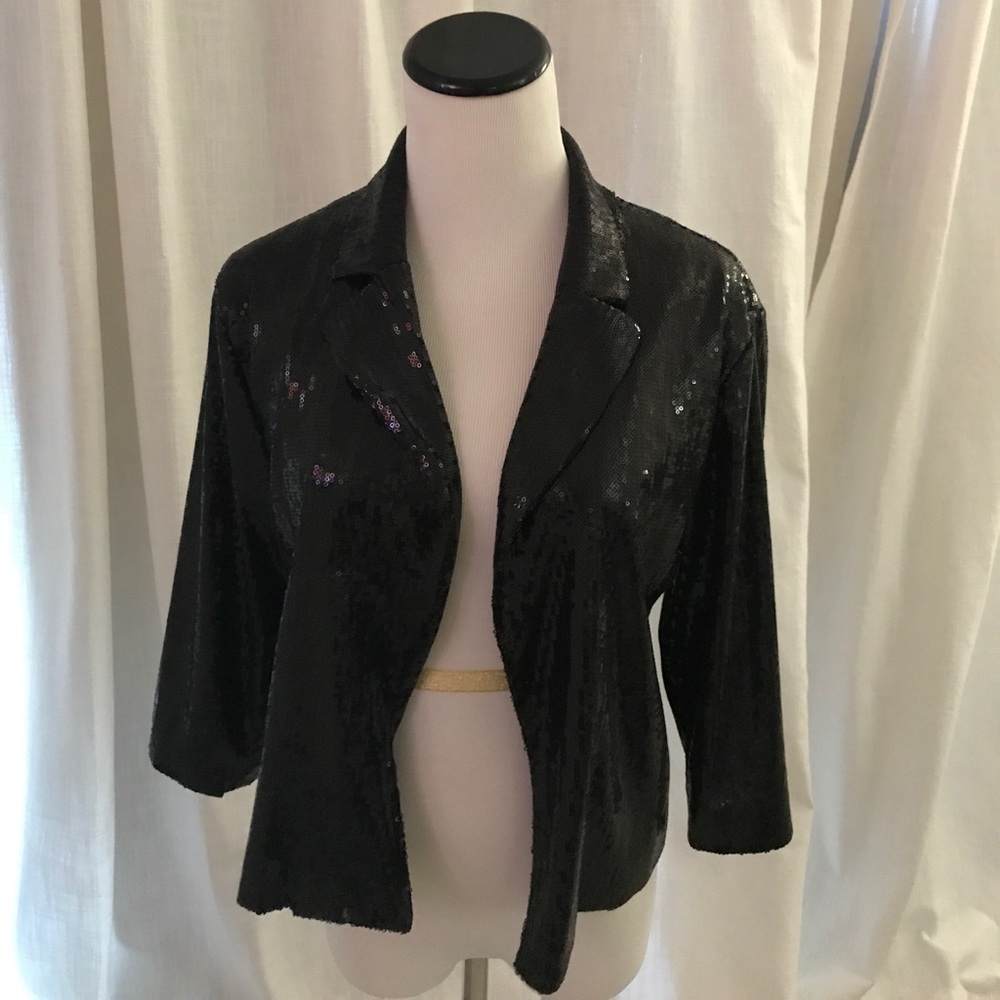 Sequin Black Jacket Never Been Worn - image 2