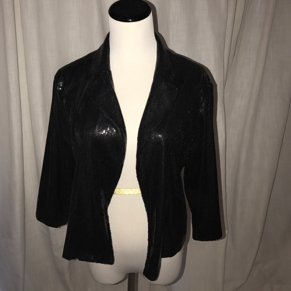 Sequin Black Jacket Never Been Worn - image 1