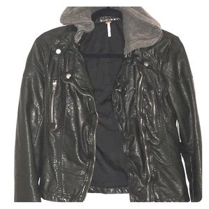 FREE PEOPLE FAUX LEATHER JACKET