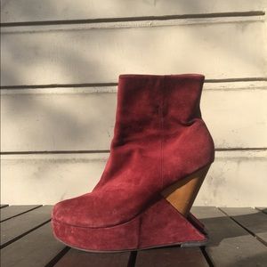 Rare Burgundy velvet Jeffrey Campbell wedges
