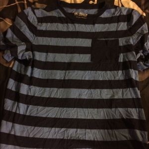 Small, blue, striped boys t-shirt