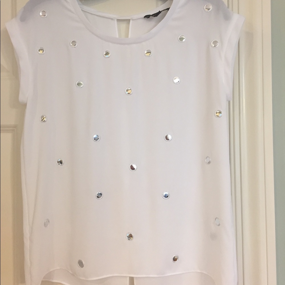 Express sheer split back top