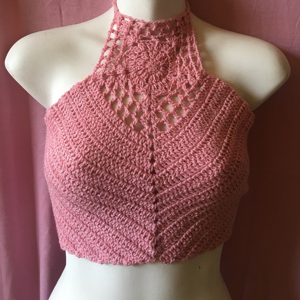 Pink crochet top