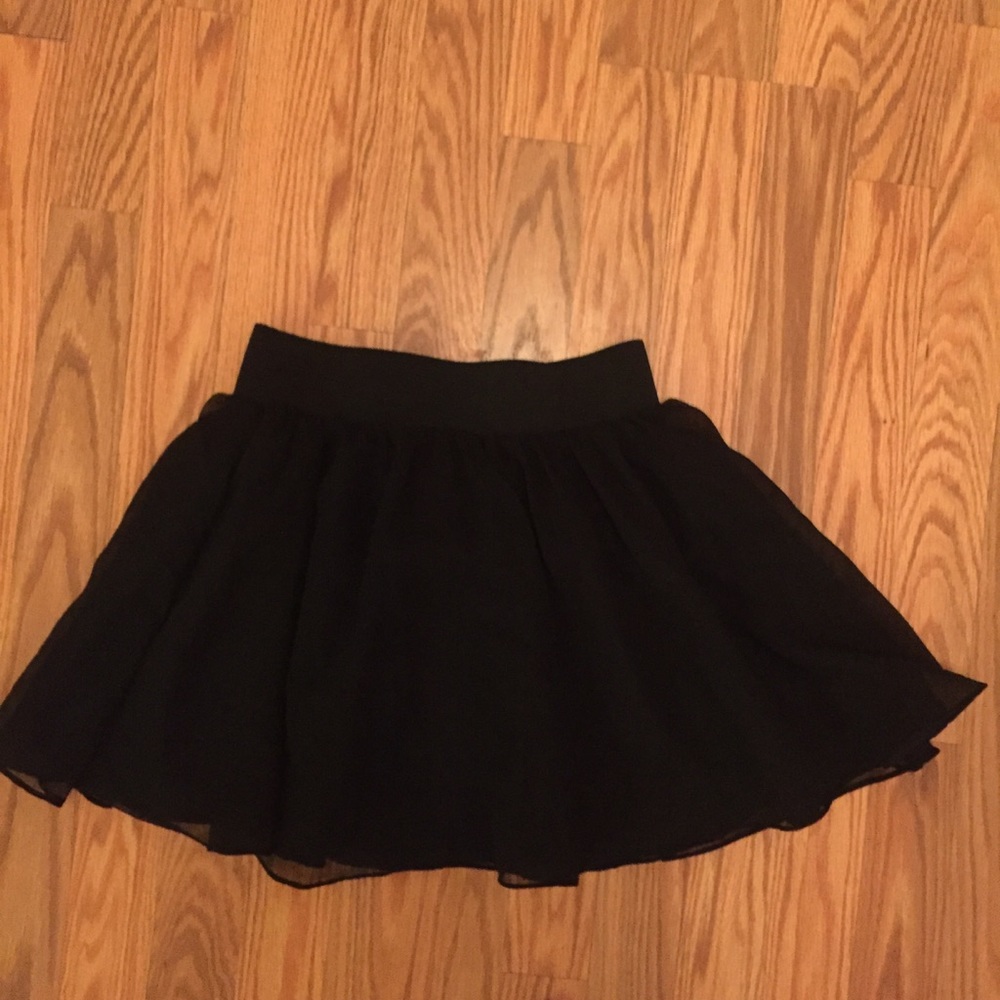 H&M Black Skirt with Tulle Outer Layer
