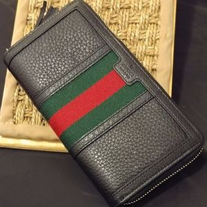 Gucci Wallet - Leather with Signature Web Detail