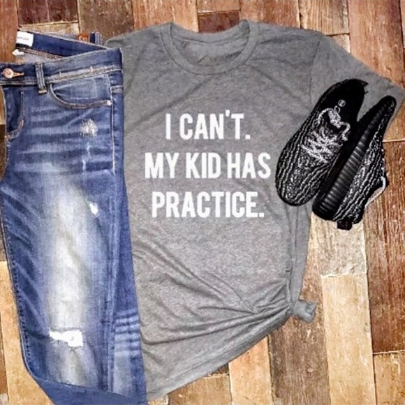 Boutique Tops - My Kid Has Practice Mom Graphic Gray Tee T-Shirt