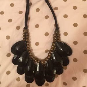 Black teardrop necklace with tshirt ties