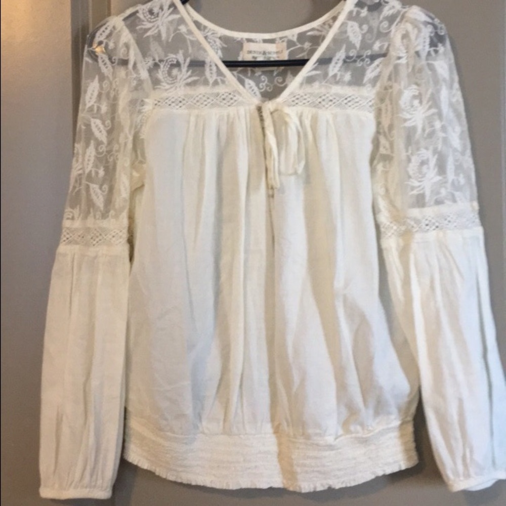 Denim & Supply RL | Lace puff sleeve blouse