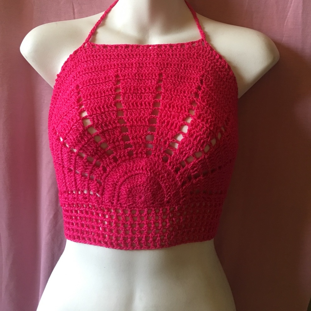 Hot pink crochet top