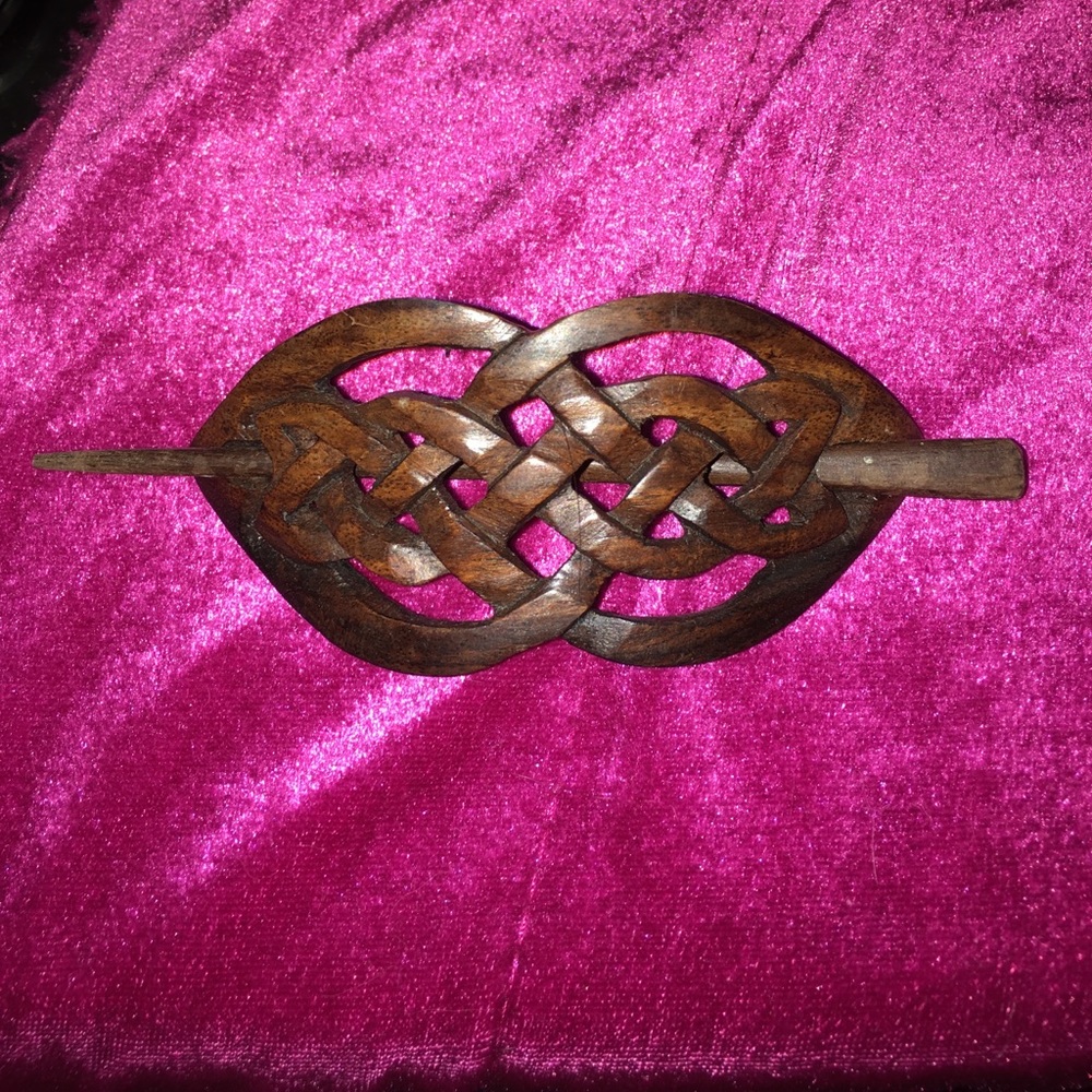 Wooden hair pin