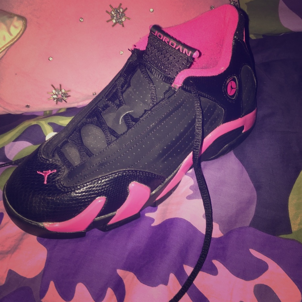 Retro 14 Air Jordan's- Black and Pink