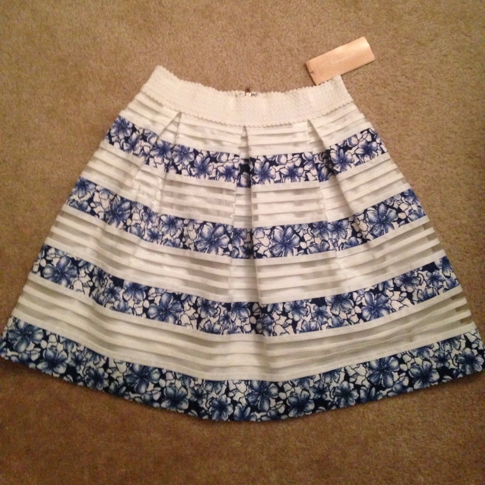 Mixed Print High Waisted Skirt