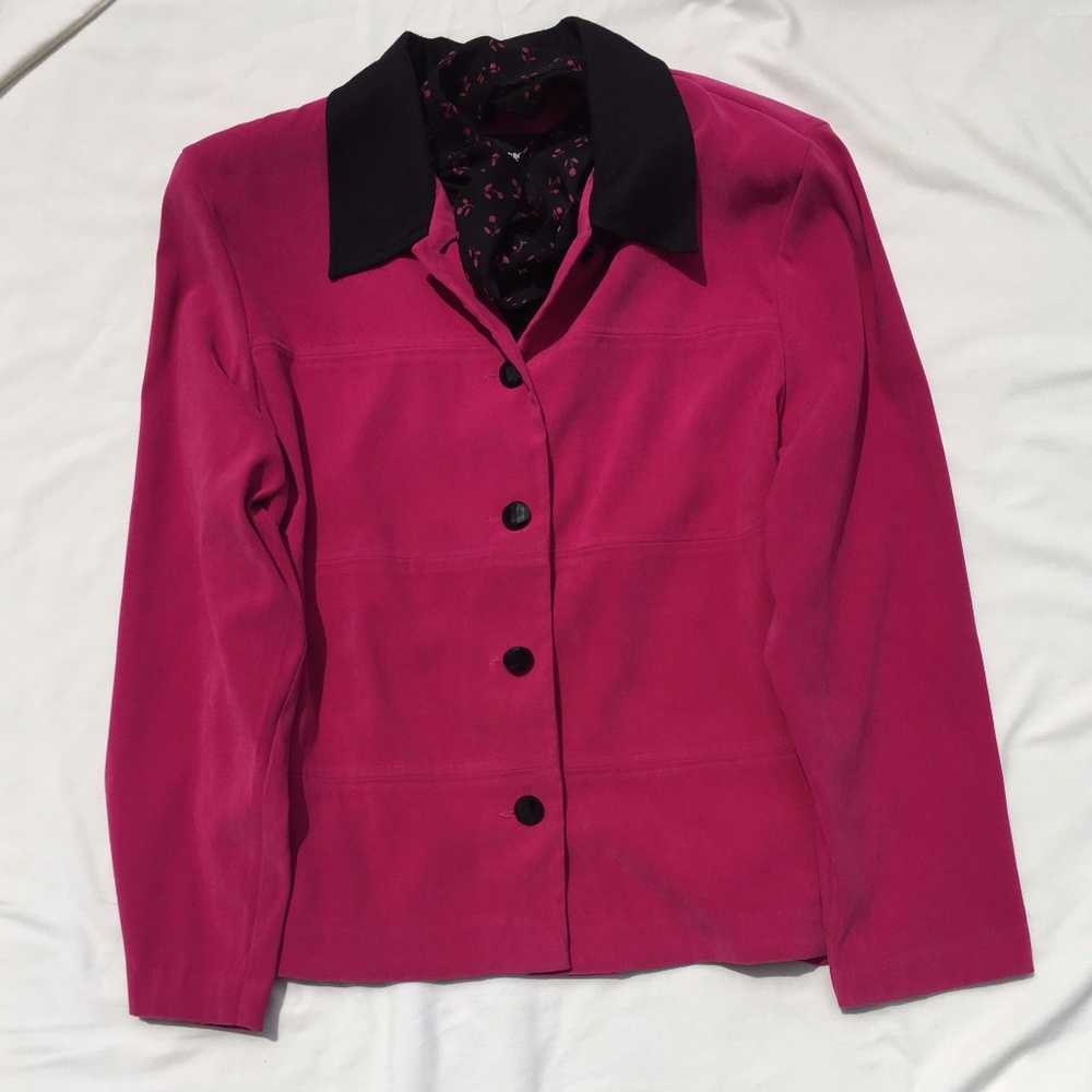 Long sleeved Fushia jacket - Plus size.