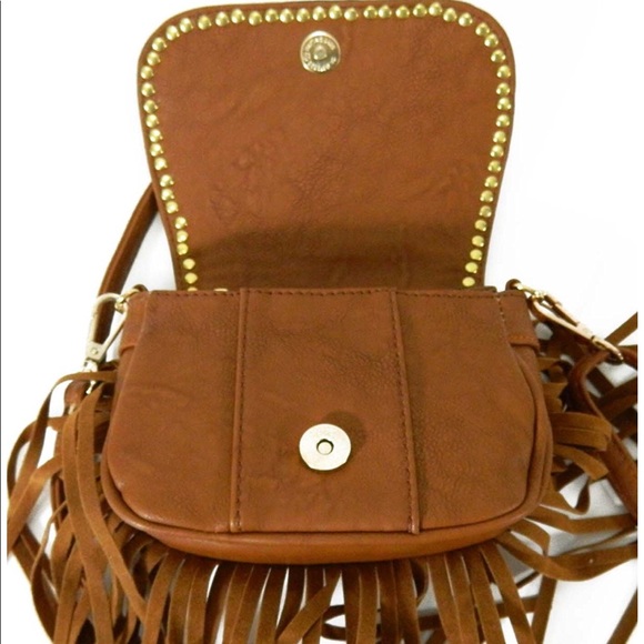 Brand New. Mini Pink Messenger Bag with Fringe - Picture 5 of 5