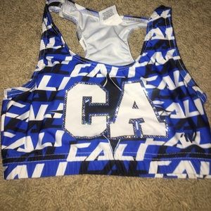 Blue cali sports bra