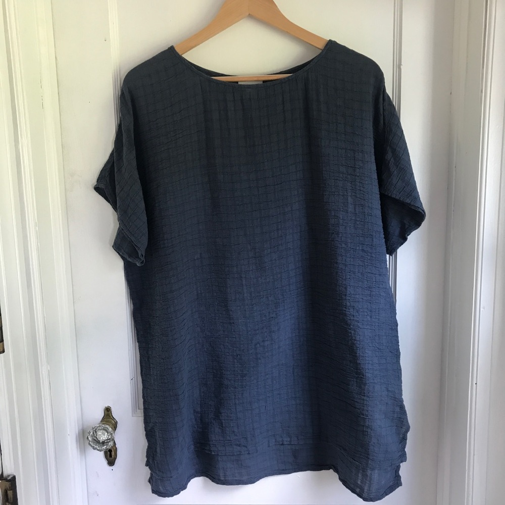 PURE JILL Crinkled Cotton Tunic T Size 14