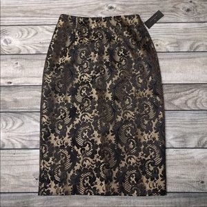 Worthington pencil skirt gold and black size 4