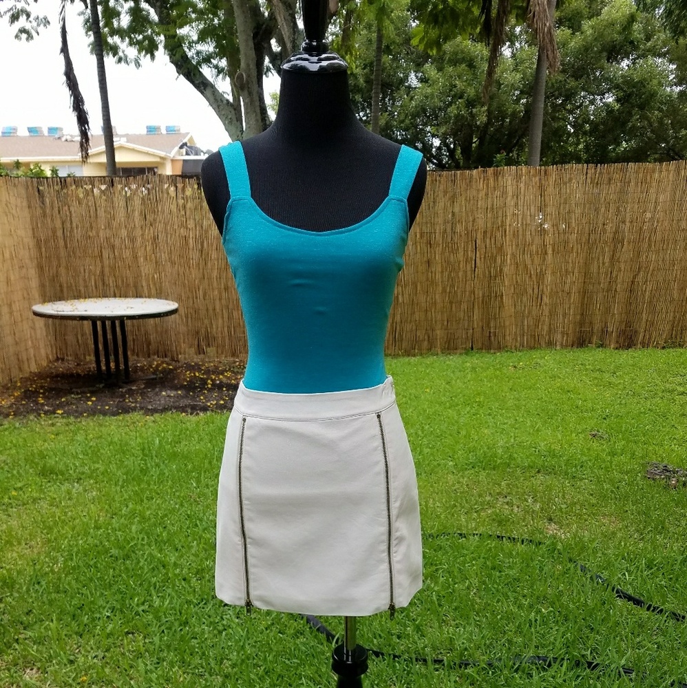 Forever 21 White Faux Leather Skirt