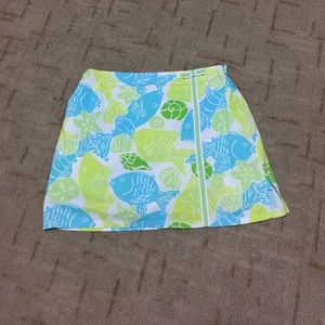 Lilly Pulitzer green and blue fish skort
