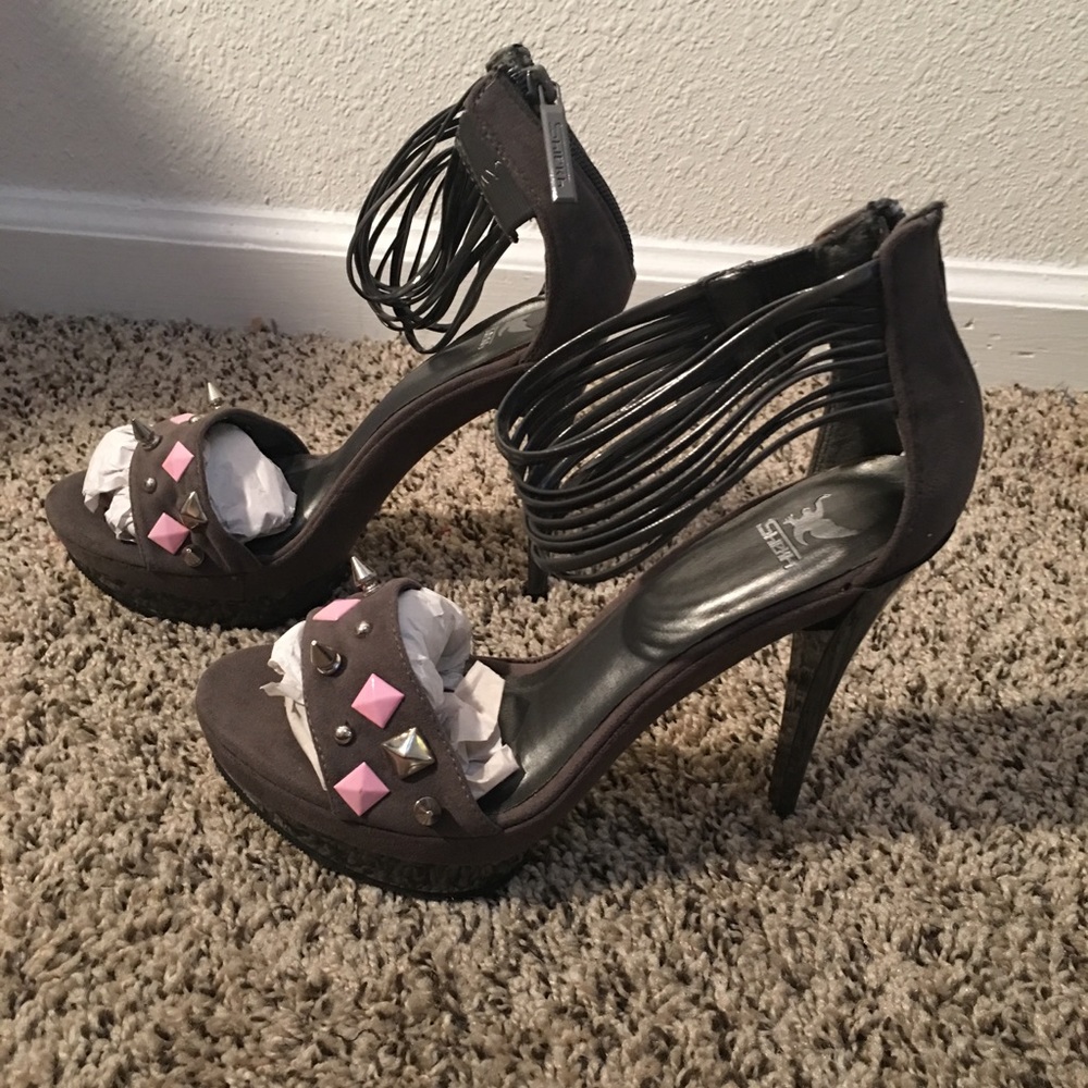 Hand embellished spiked & studded platforms