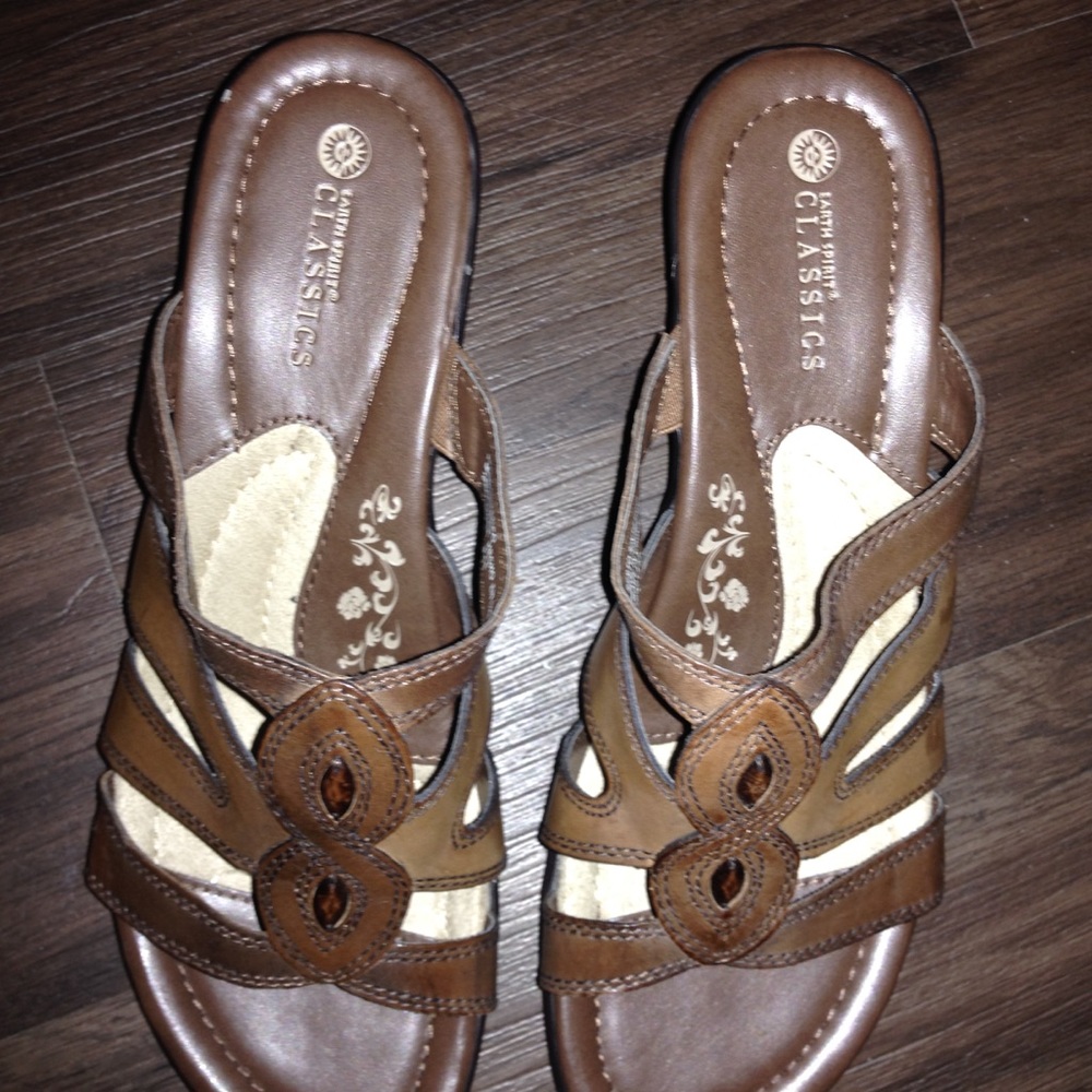 Earth Spirit Classics Women Brown Leather Slip on