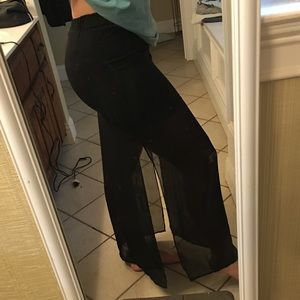 Sheer black maxi skirt with side slits