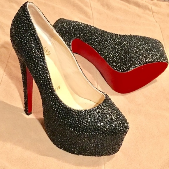 Christian Loubutin Black Strass - Picture 2 of 5
