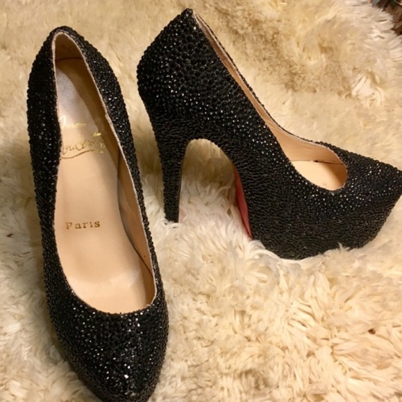 Christian Loubutin Black Strass - Picture 3 of 5