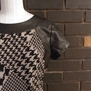 Leather Sleeve and Neck detail Blouse