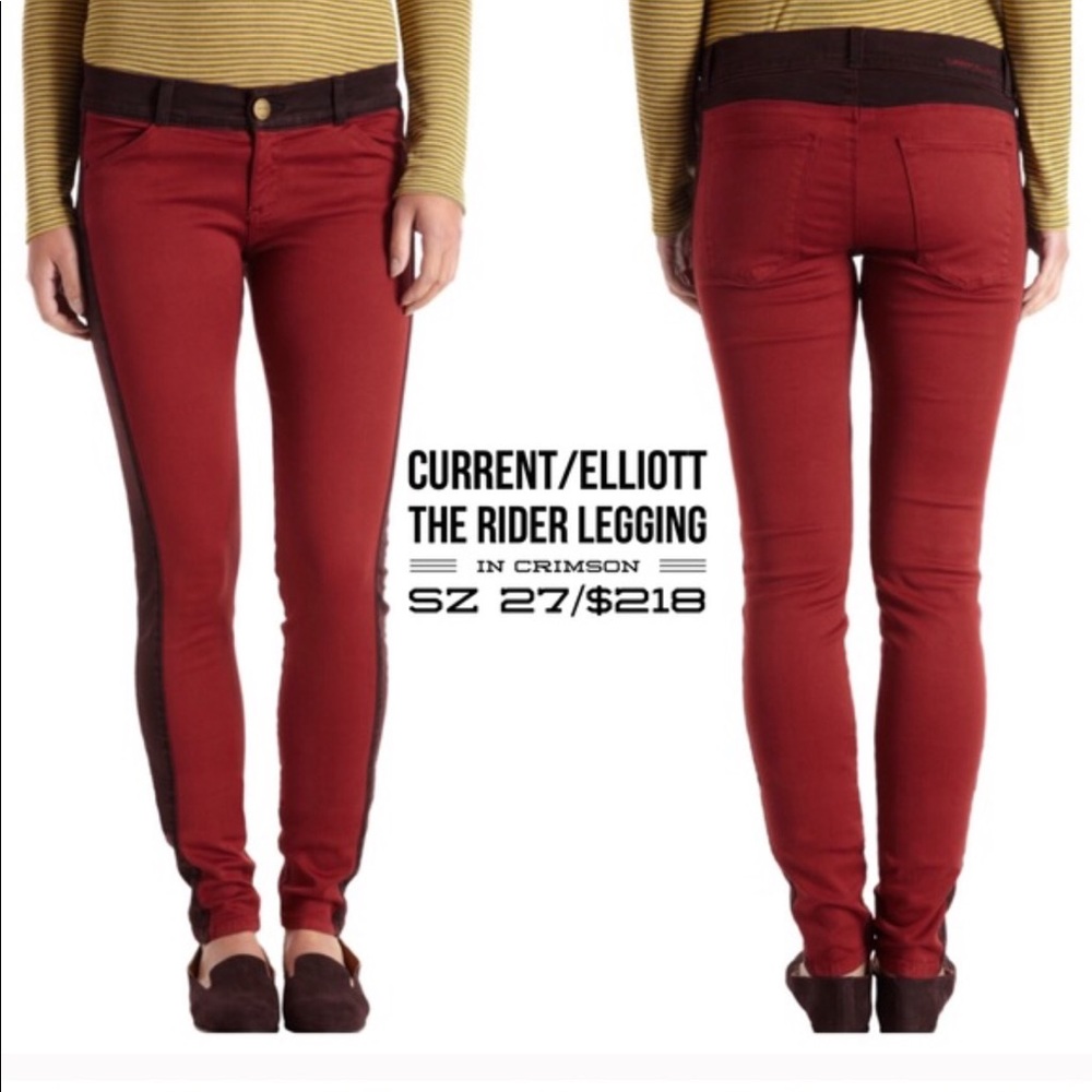 Current/Elliot The Rider Leggings in Crimson.