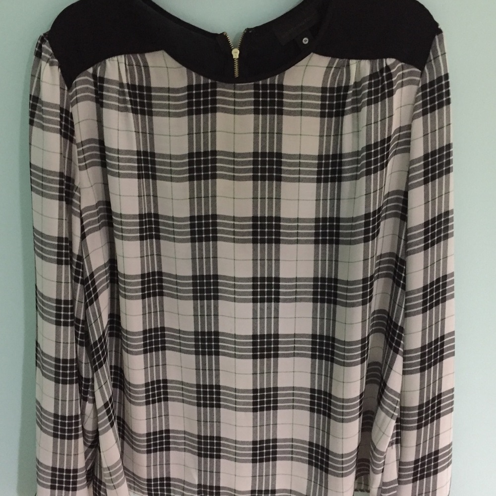 Sheer plaid blouse