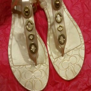 Coach sandals gold