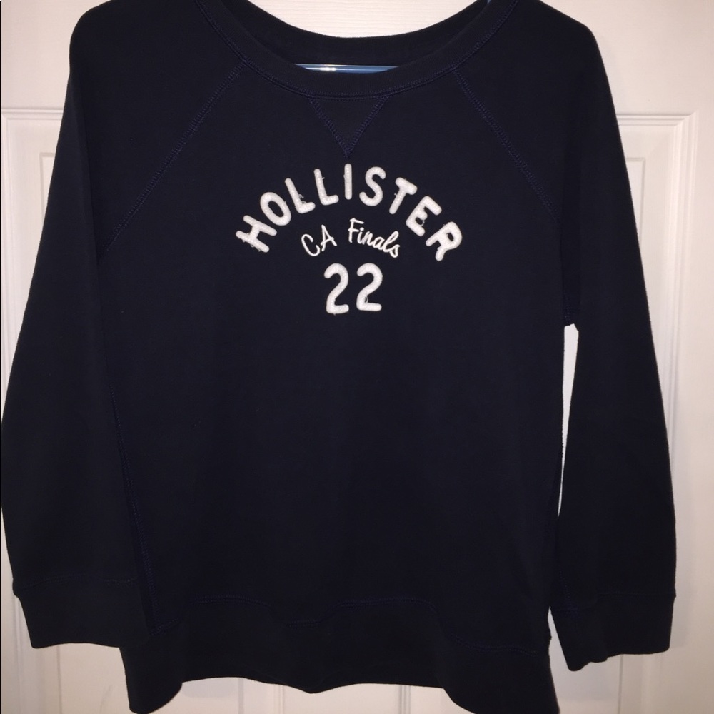 Hollister navy blue pullover sweatshirt