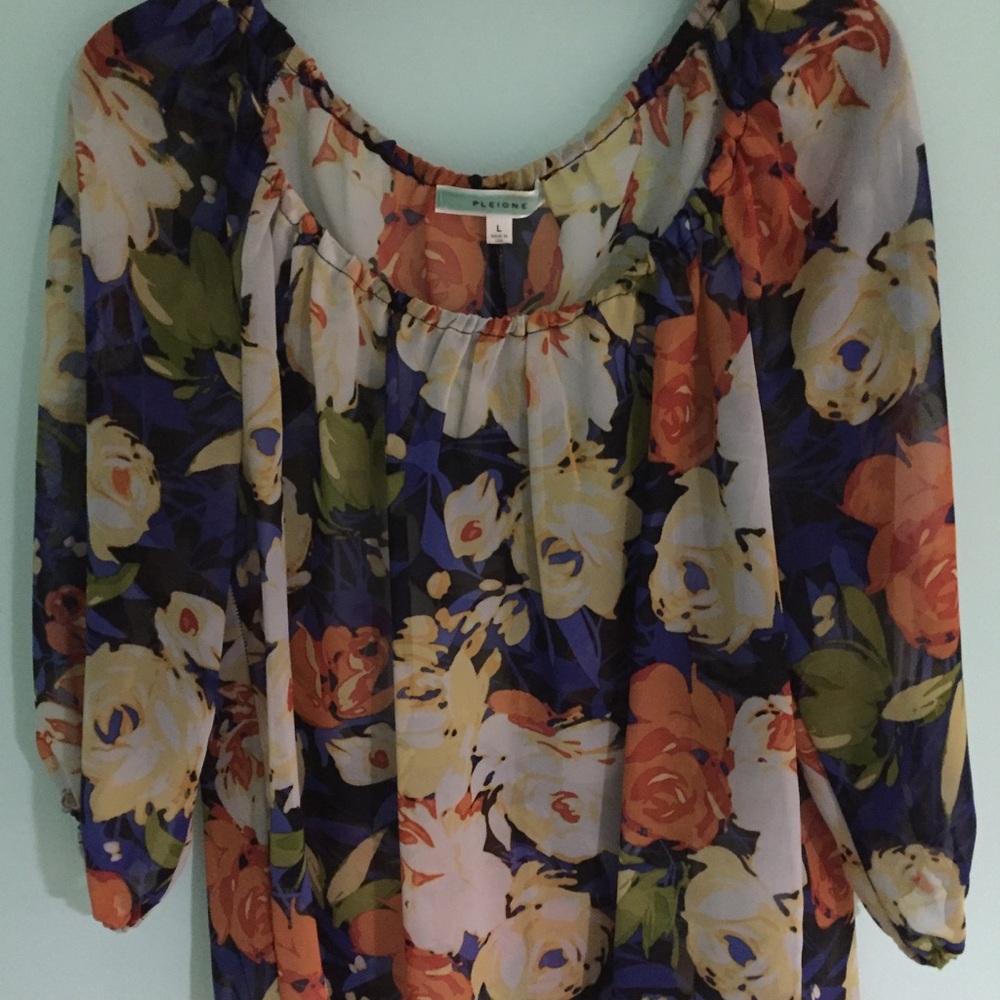 Sheer floral blouse
