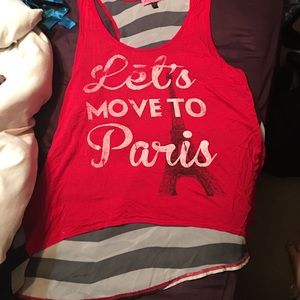 "Let's move to Paris" high low tank top
