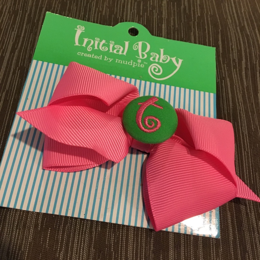 Mudpie Initial Baby Bow 🎀