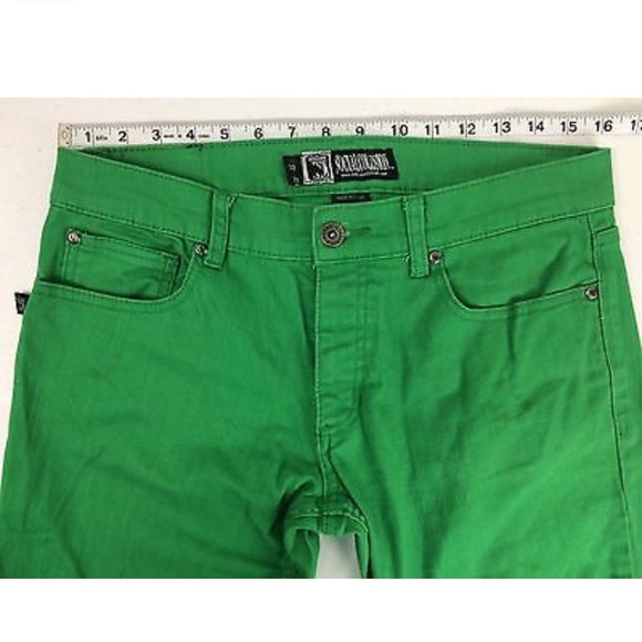 Social Collision Green Button Fly Jeans Sz W30/L32 - Picture 8 of 8