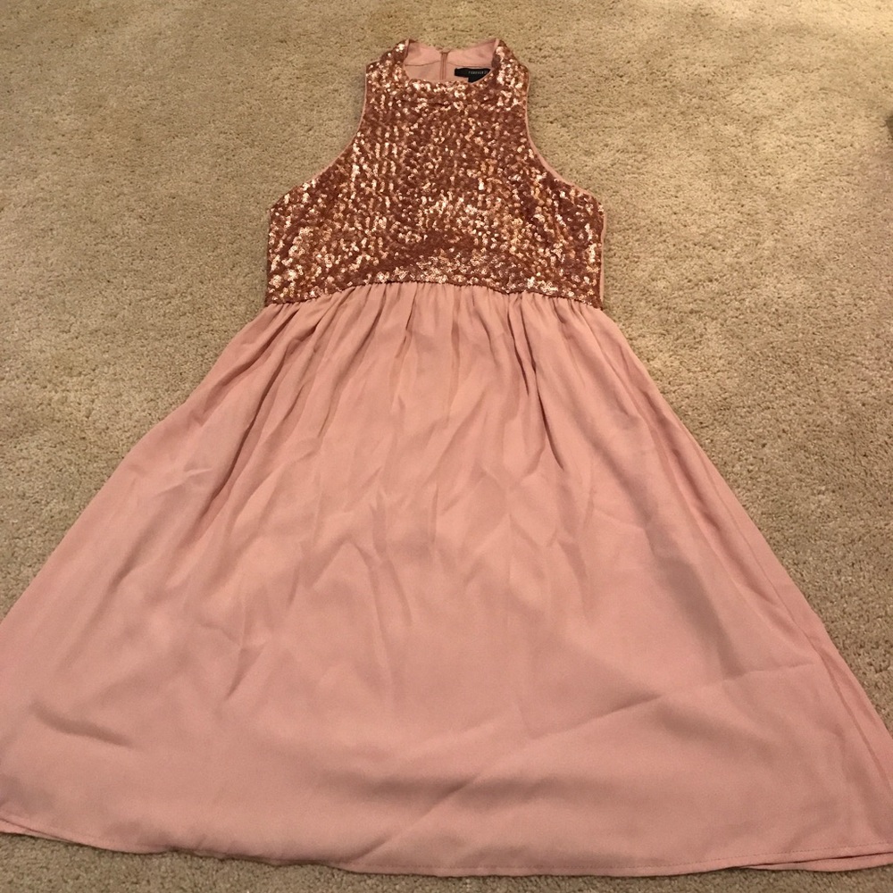 Blush/sequined semi-formal dress