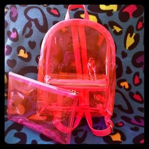 Hot Pink Clear Backpack With Matching Insert🌸
