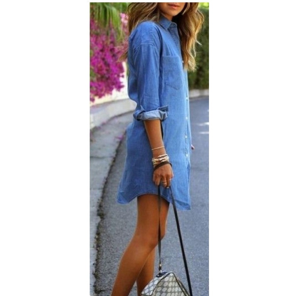 VINCE CAMUTO JEANS SHIRT DRESS - Picture 2 of 8