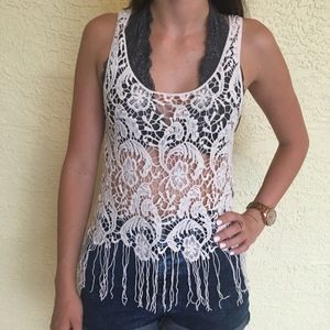 See through lace tank