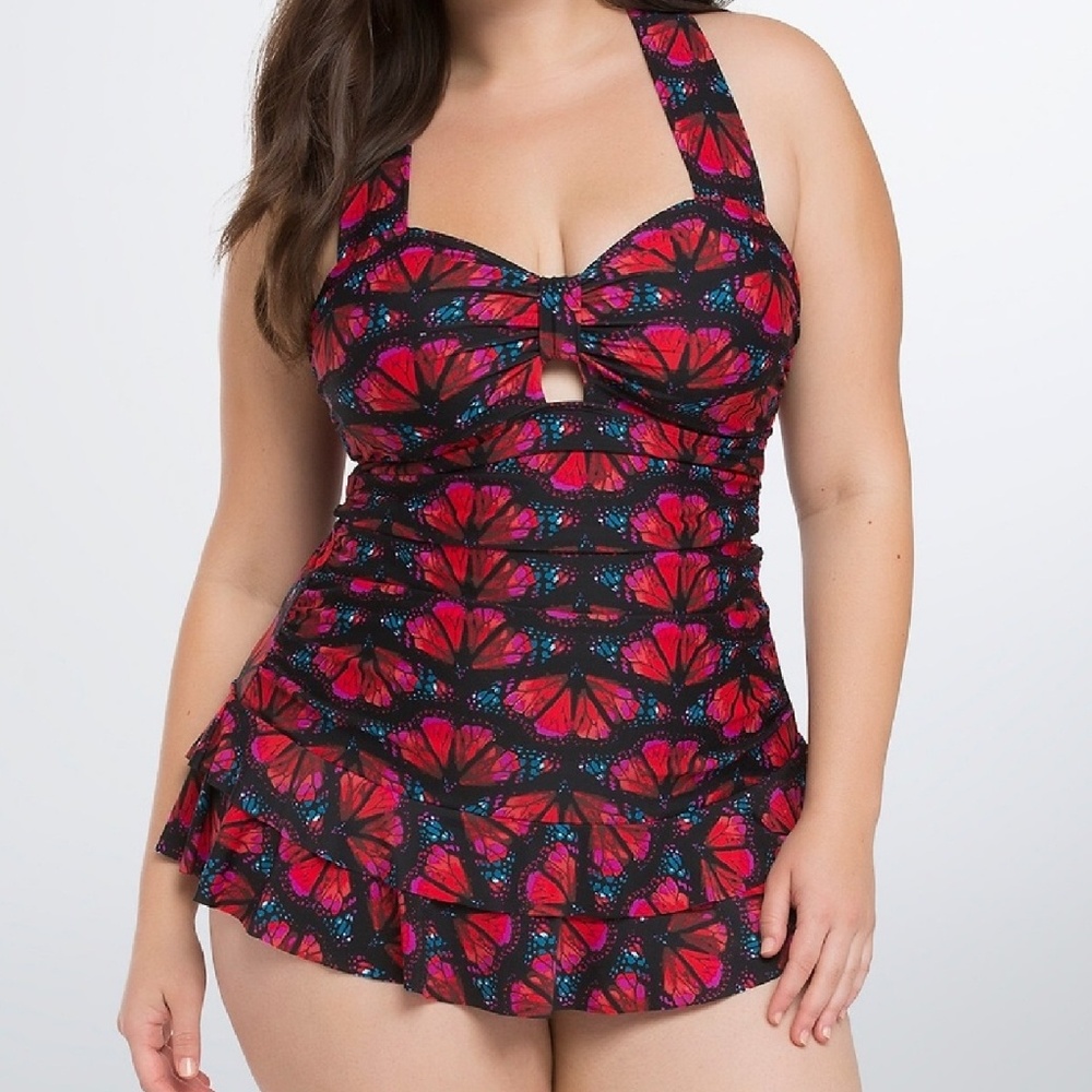 Torrid Size 4 one piece Butterfly swimsuit
